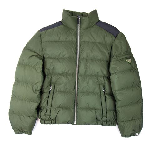 Prada Piumino Nylon Piuma Puffer Jacket Olive/Nero 